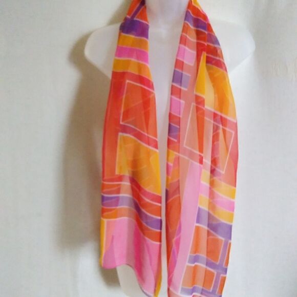 SCARF 70's Look  Chiffon Pretty - Picture 4 of 4